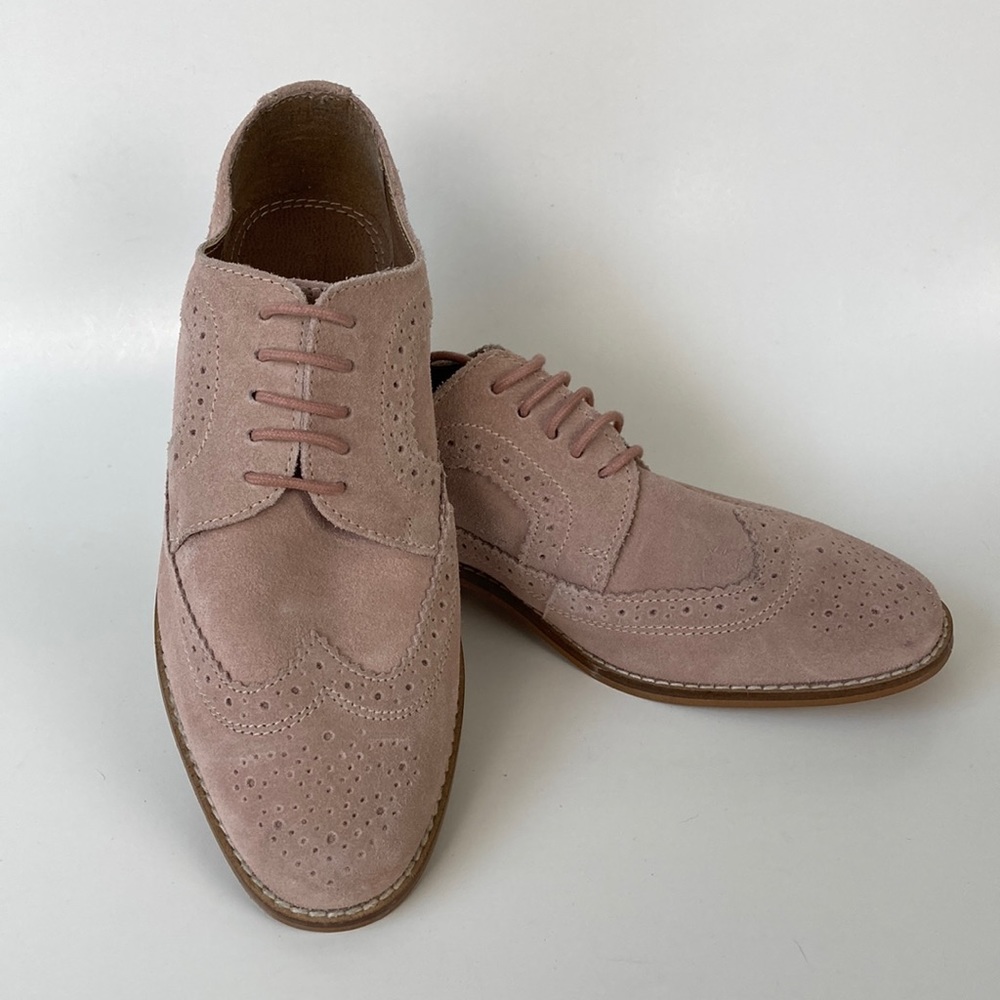 ASOS DESIGN  Pink Suede Wingtip Oxford